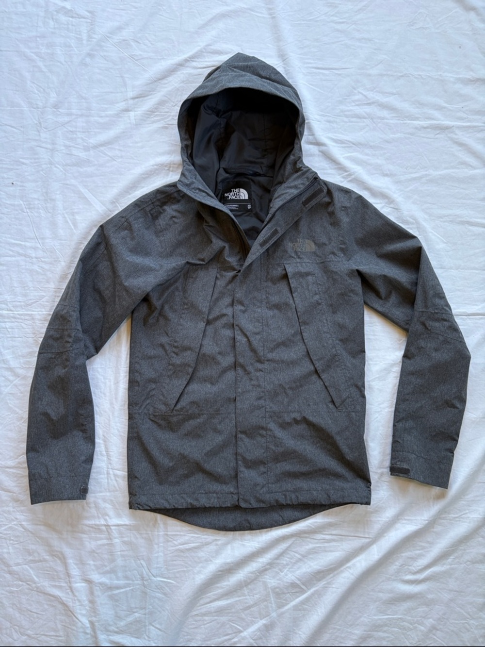 The North Face Dryvent Waterproof Men’s XS Hooded Raincoat - Heather Gray